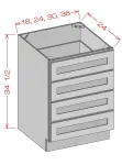 4-Drawer Base