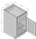 Single Door Single Drawer Base