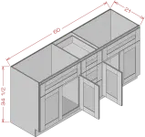 Double Sink Vanity Combo Cabinet
