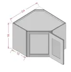 18" Height Diagonal Corner Wall Cabinet