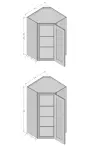 Diagonal Corner Wall Cabinet