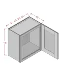 18" Height Single Door Bridge Wall Cabinet