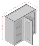Blind Corner Wall Cabinet with Shelves