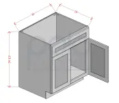 Sink Bases Double Door Single False Drawer Front