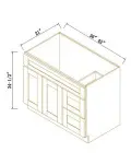 Vanity Sink Bases with 2 Drawer Right