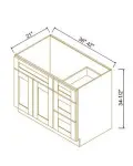 Vanity Sink Bases With Three Drawers Right