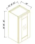 36"H Single GlassDoor Wall Cabinets