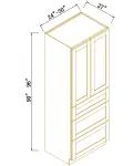 27"D Wall Pantry With Three Drawers