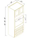 27"D Oven Cabinets With 3 Drawers
