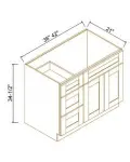 Vanity Sink Bases With Three Drawers Left