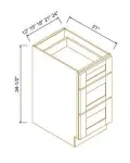 Vanity Three Drawer Bases