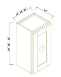 30"H Single GlassDoor Wall Cabinets