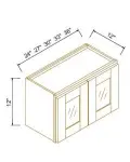 12"H Double GlassDoors Wall Cabinets
