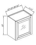 15"H Single GlassDoor Wall Cabinets