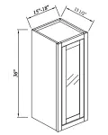 36"H Single GlassDoor Wall Cabinets