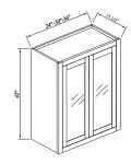 42"H Double GlassDoors Wall Cabinets