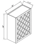 24" H Wall Wine Rack With Lattice Panels
