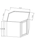 25"W Diagonal Corner Wall Cabinets