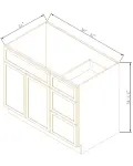 Vanity Sink Bases With Three Drawers Right