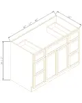 Vanity Single Sink Combo With Drawers On Both Side