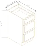 Vanity Three Drawer Bases