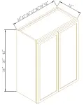 30" H Double Doors  Wall Cabinets