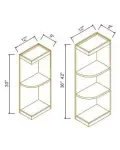 9" W Wall End Open Shelves