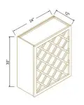 24" H Wall Wine Rack With Lattice Panels