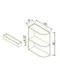 9" Wide Base End Open Shelves
