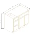 Vanity Sink Bases With Three Drawers Left