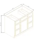 Vanity Single Sink Combo With 6 Drawers