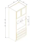 24"D Oven Cabinets With 3 Drawers