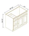 Vanity Sink Bases With Three Drawers Left