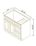 Vanity Sink Bases With Three Drawers Right