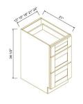 Vanity Three Drawer Bases