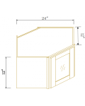 12"H GlassDoor Wall Diagonal Corner Cabinet