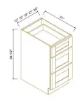 Vanity Three Drawer Bases