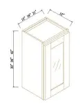 30"H Single GlassDoor Wall Cabinets