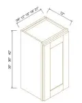 36" H Single Door Wall Cabinets