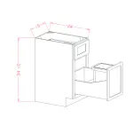 Single Door Single Drawer Base Kit with Single Trashcan Pullout