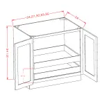 Double Full Height Door Two Rollout Shelf Base Kits