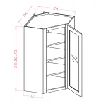 Glass Door Diagonal Corner Wall Cabinets