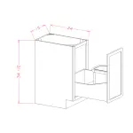 Single Full Height Door Base Kit with Single Trashcan Pullout