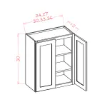 Double Glass Door Wall Cabinets