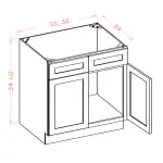 Sink Bases with Double Drawer Fronts