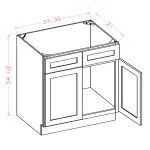 Double Door Double Drawer Front Vanity Sink Bases