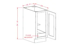 Single Full Height Door One Rollout Shelf Base Kits
