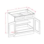 Double Door Double Drawer One Rollout Shelf Base Kits