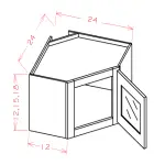 Glass Door Diagonal Corner Stacker Cabinets