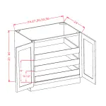 Single Full Height Door Three Rollout Shelf Base Kits